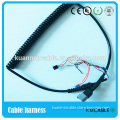 Vehicle coiled cable wiring harness